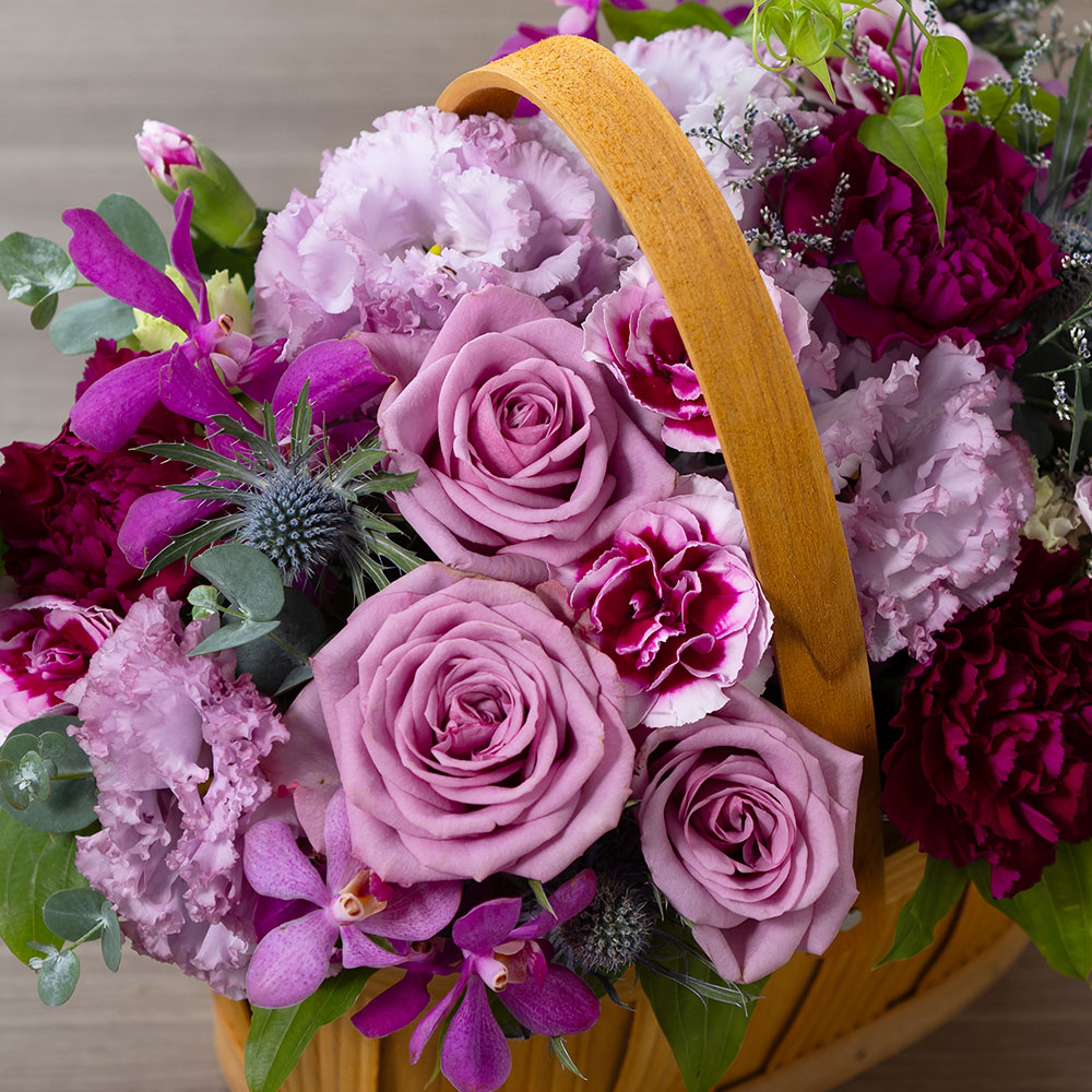 お急ぎ便 アレンジメント「anniversary flower～アメシスト