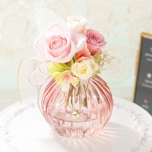 お急ぎ便 プリザーブドフラワー「誕生石ブーケ～4月ダイヤモンド