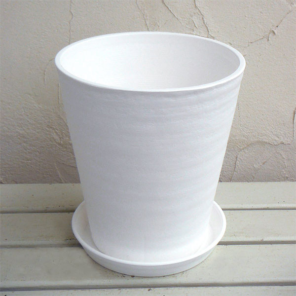 園芸ネット本店｜セラアート長鉢8号（白）M 鉢と受け皿のセット の通販