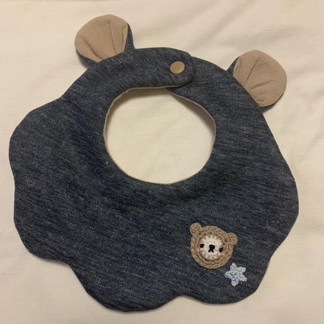くまさんスタイ ハンドメイド くまさんお耳のセーラーカラースタイ