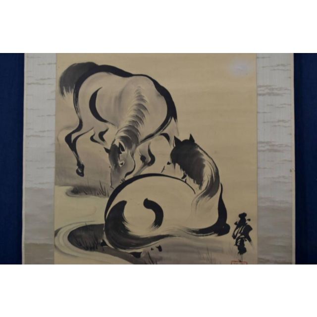 作者不詳/柳に馬図/掛軸☆宝船☆AA-475の通販 by 掛軸✩宝船✩'s shop