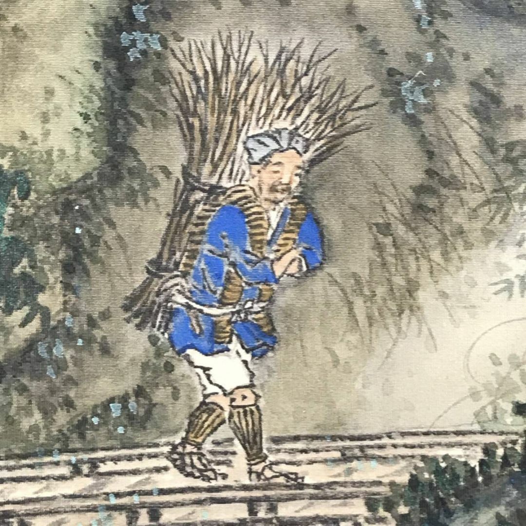 真作】近藤翠石/夏渓山樵図/山水図/人物図/掛軸☆宝船☆AC-783の通販