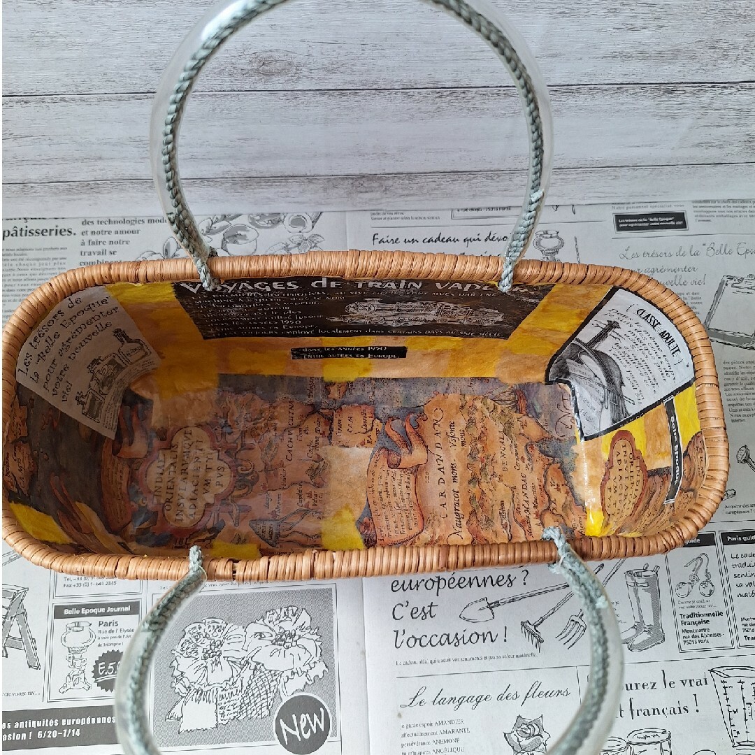 洋風な一閑張りかごバック小の通販 by miiita0320s shop｜ラクマ