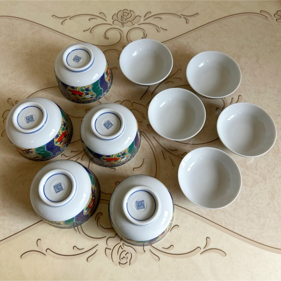 有田焼 - 有田焼 南山窯 蓋付き碗揃 5客セット 茶碗蒸し器 小丼 金彩古