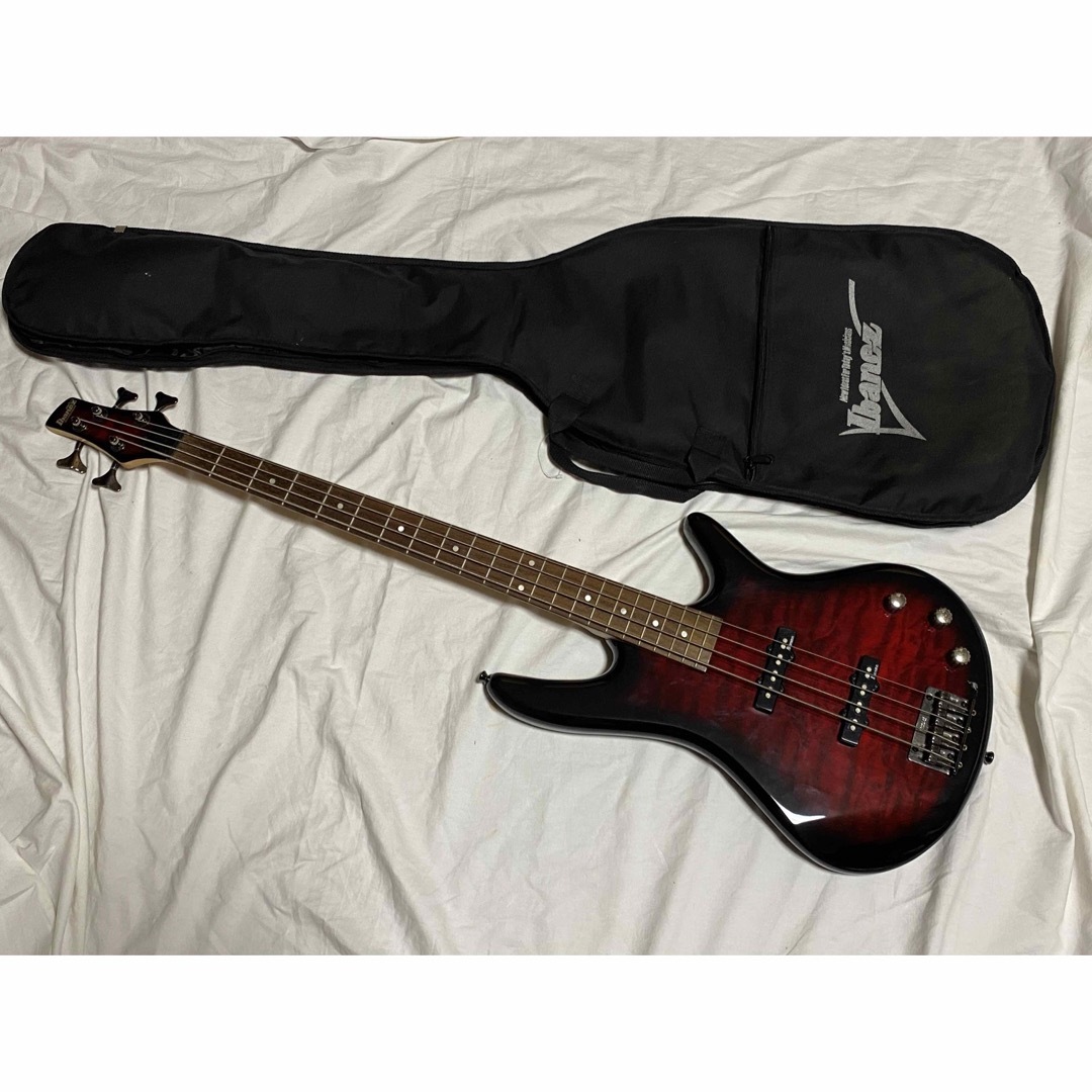 Ibanez エレキベース 赤黒 専用ケースとスタンド付き1912ー09ー1の通販