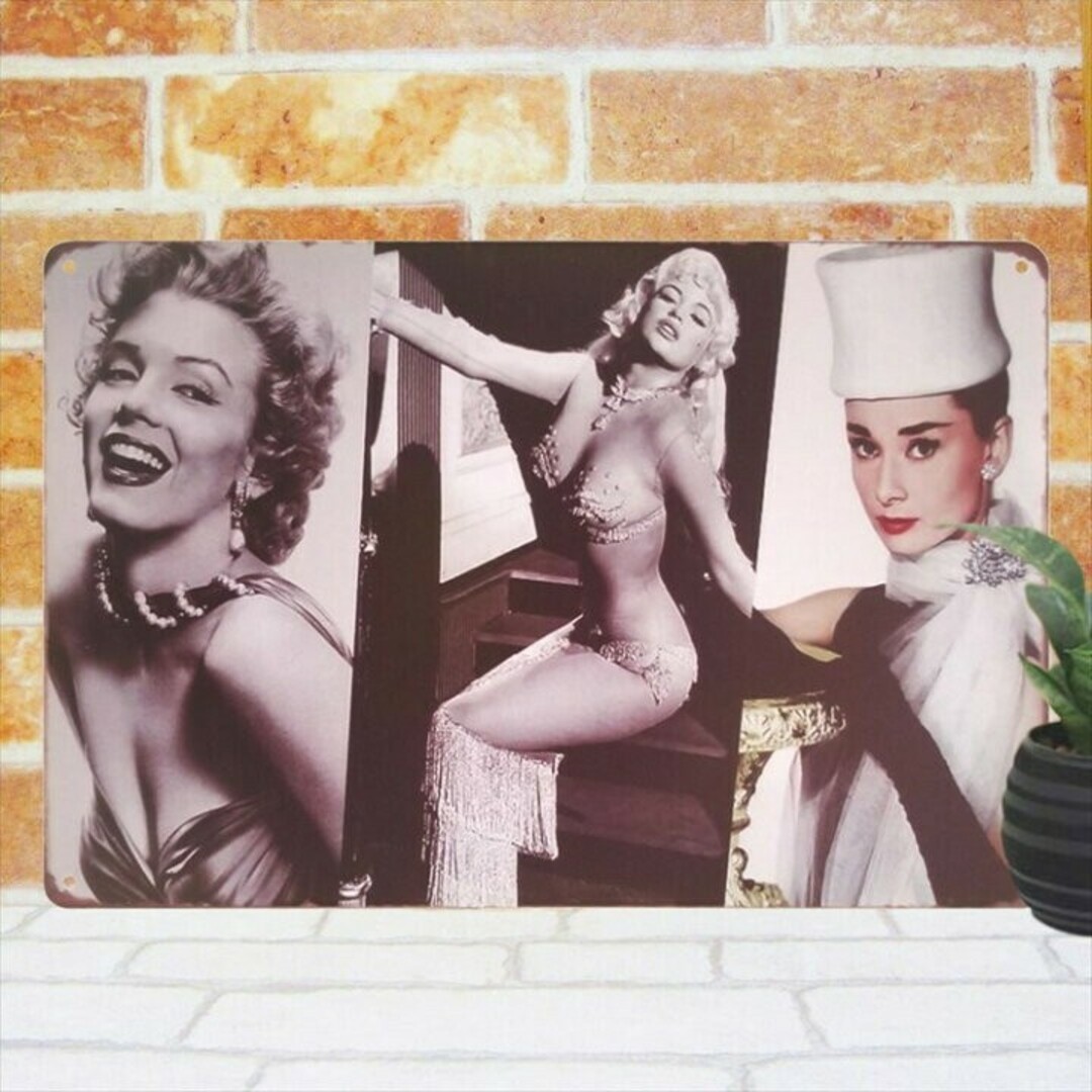 デザイン看板A4】マリリンモンロー&オードリーヘップバーン☆アート