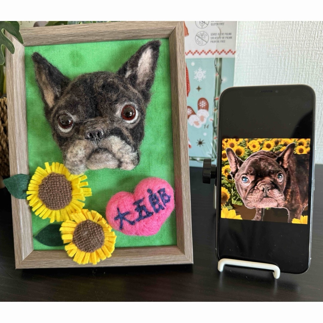 わんこ限定 わたわたペット うちの子プレート 羊毛フェルト作品