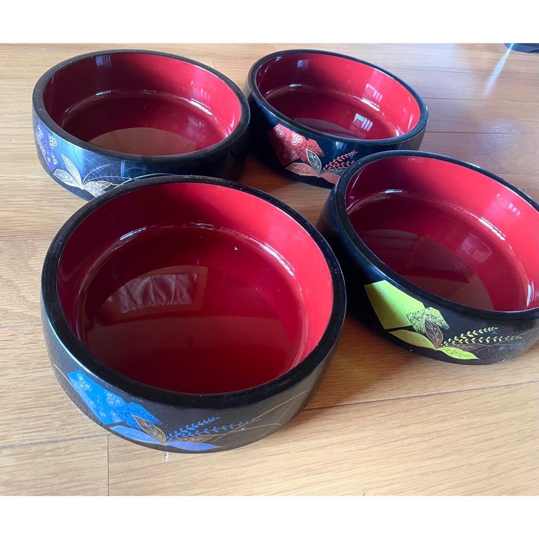 VINTAGE - 自在重 重箱 お重 じゅうばこ 漆塗り 朱 和柄 日本 漆器