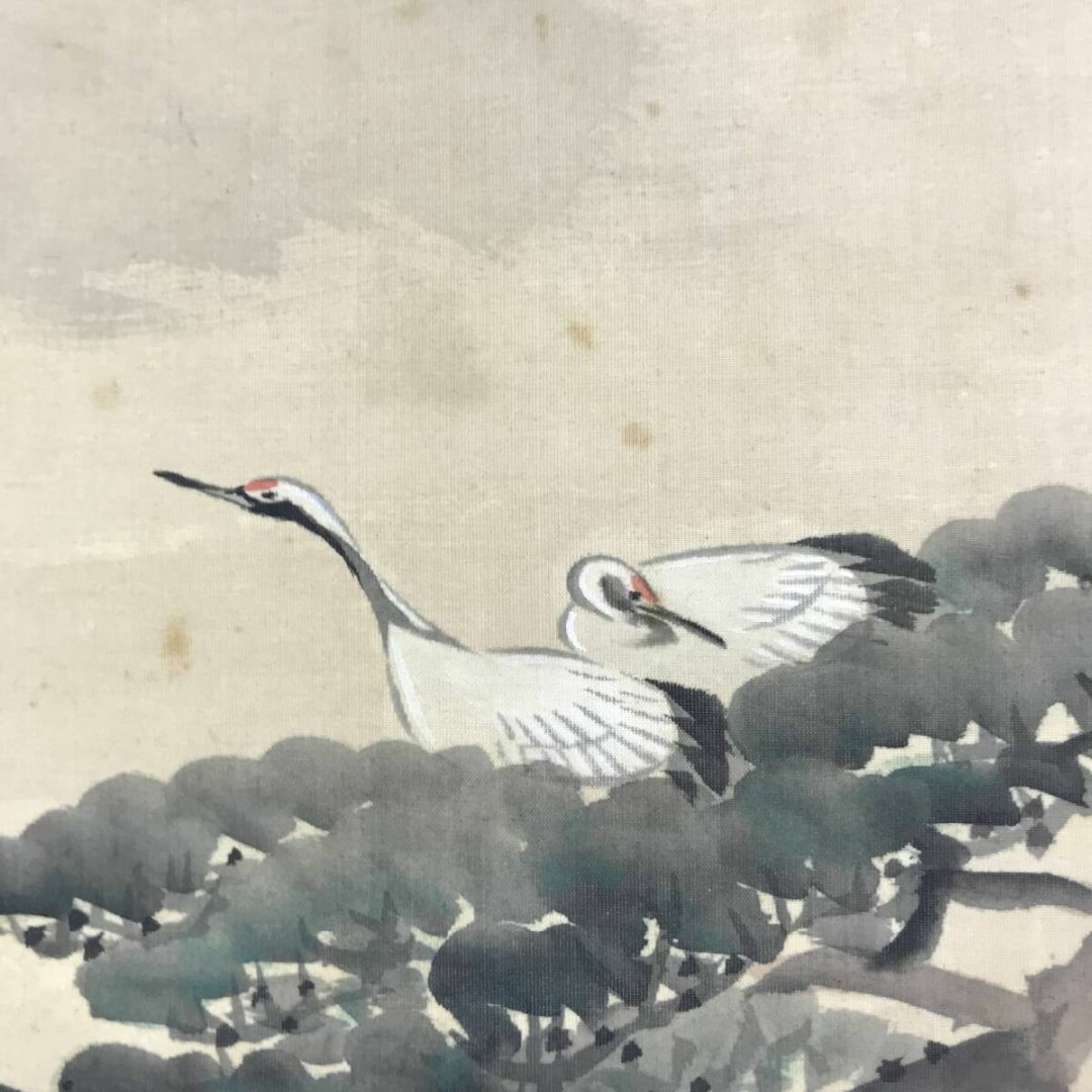 模写/松村景文/松鶴図/松竹梅双鶴図/掛軸☆宝船☆AG-613の通販 by 掛軸