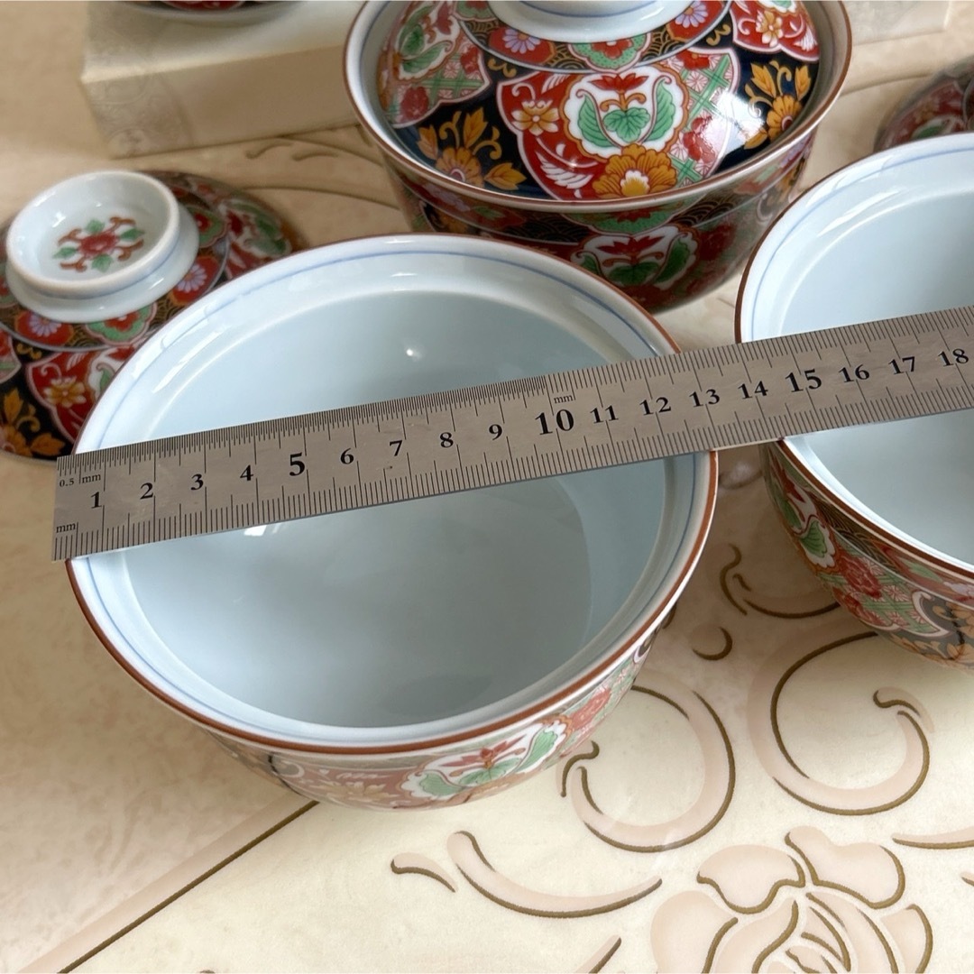 有田焼 - 醍醐窯 蓋付きどんぶり揃 5客 丼ぶり 蓋付き碗 色絵 金彩古