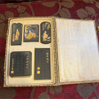 中国書画墨 小五老図古墨 未使用 5点組 中国書道具徽墨の通販 by みー