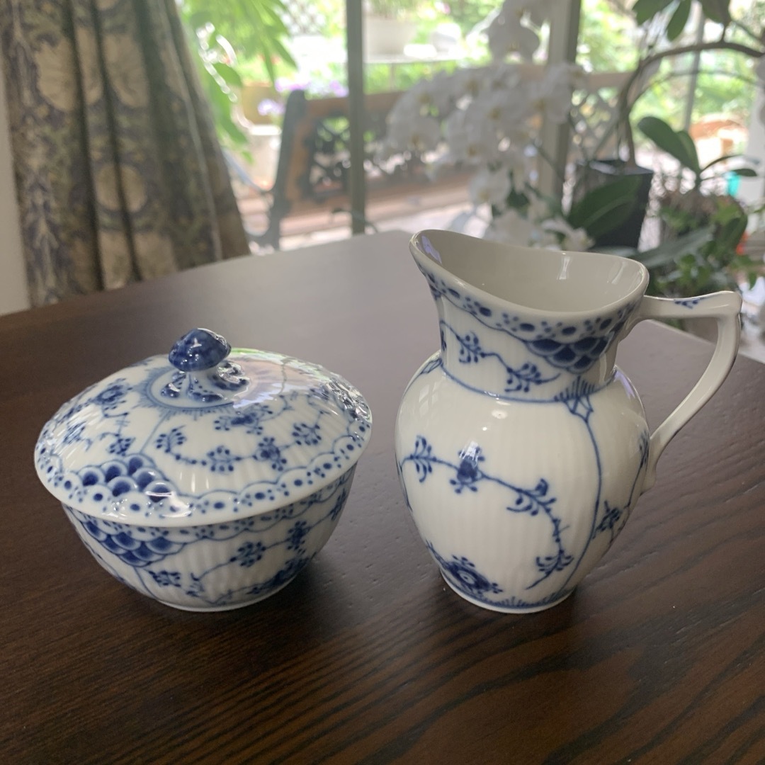 ヴィンテージ ロイヤルコペンハーゲン フルレース シュガーポットと