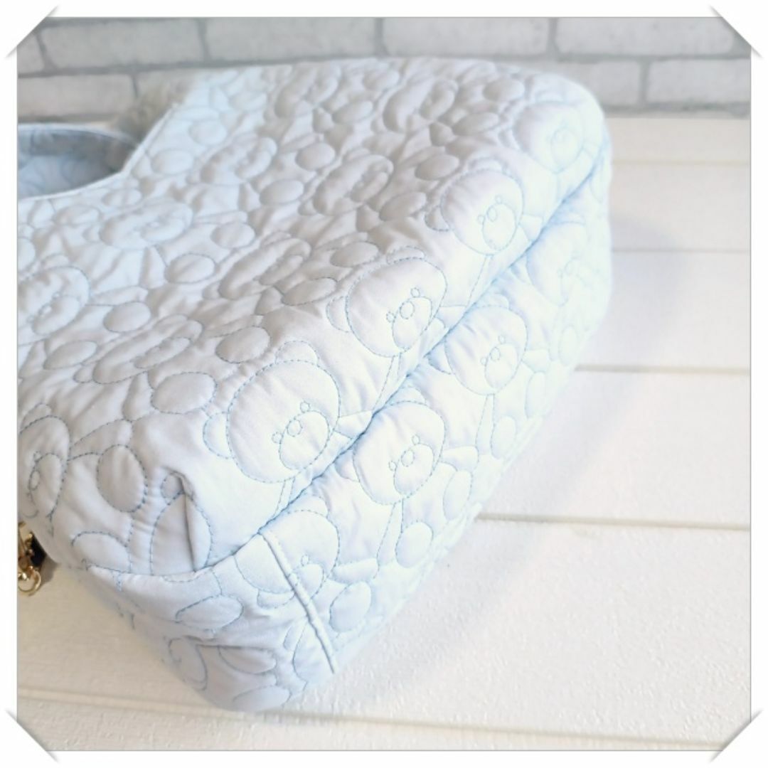 2way☆くま柄キルト（水色）の3roomsトートバッグの通販 by タク0904's