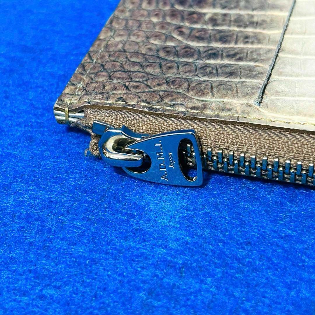 美品 / A.D.M.J.】オーガナイザーパース クロコダイル 型押しの通販 by