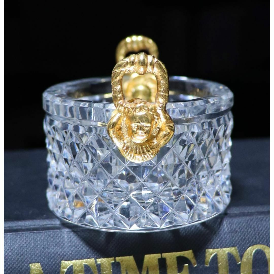 オールド・バカラ 極稀少 天使文ブロンズ装飾 オーバル型灰皿