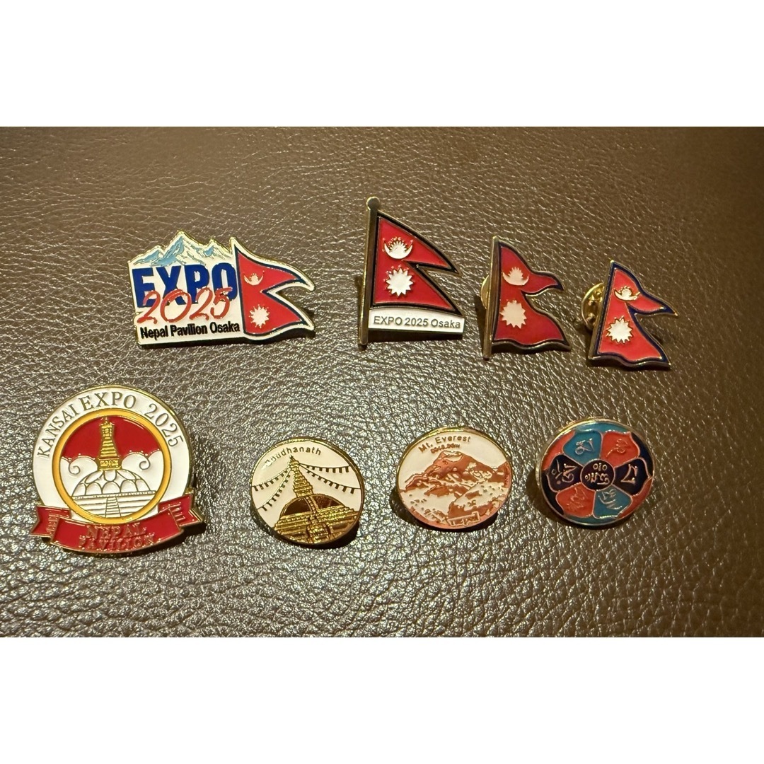 新品』2025大阪関西万博 ネパール🇳🇵パビリオン ピンバッジ 8点セット