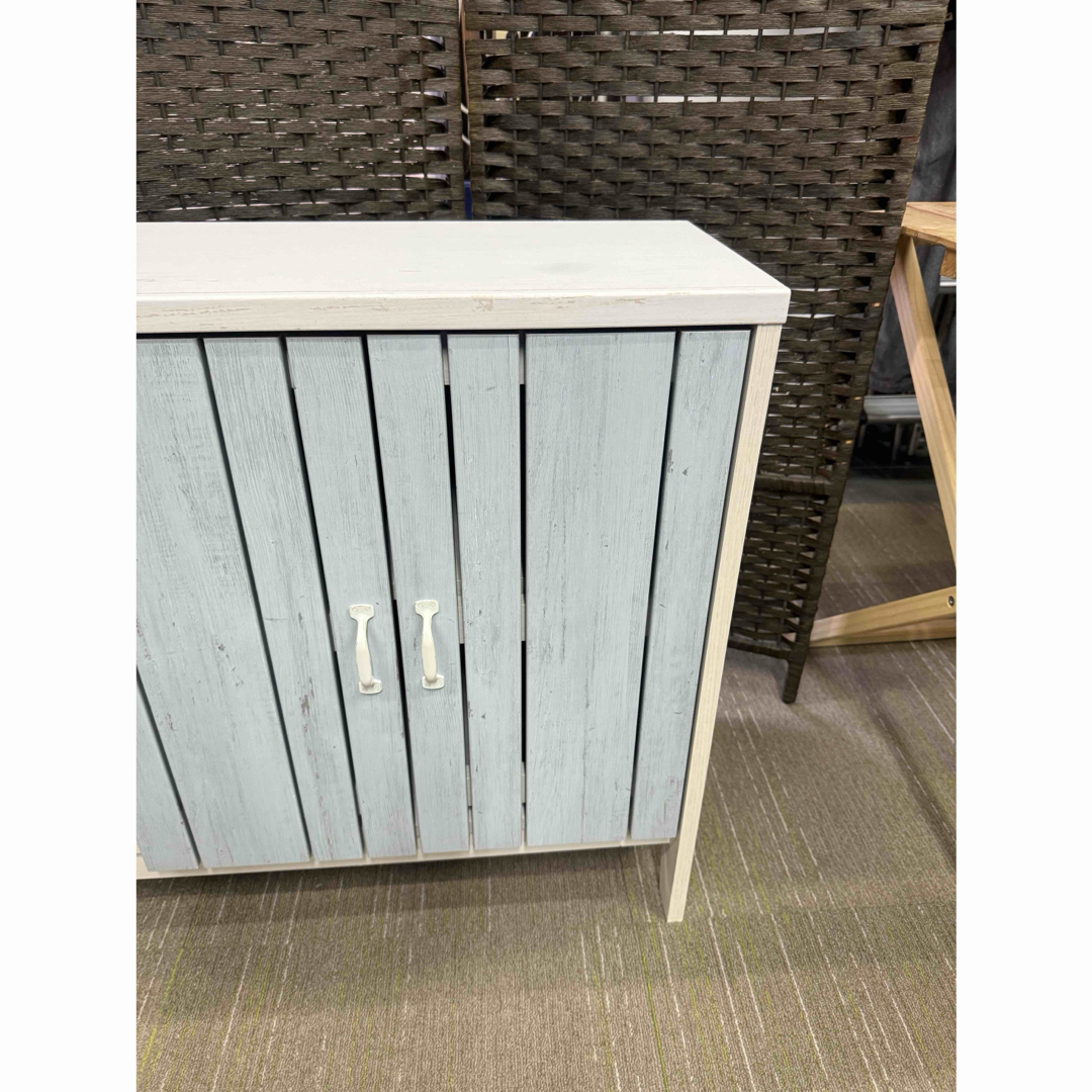 洗浄消毒作業済】ニトリ キャビネット マリーナ SEA7085DWW&BL