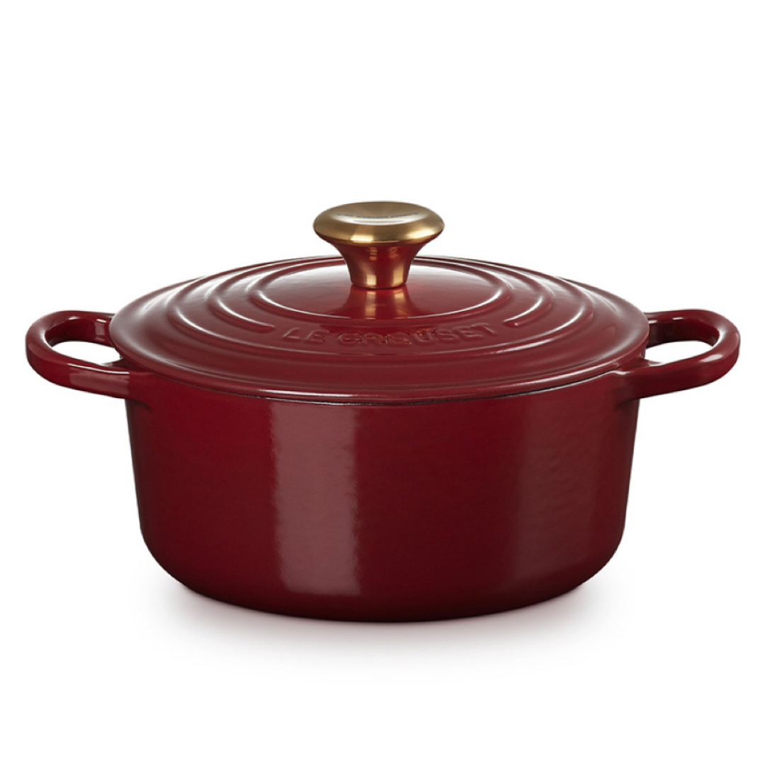 LE CREUSET - ♡ルクルーゼ ココットロンド 18 ローヌ ゴールドつまみ