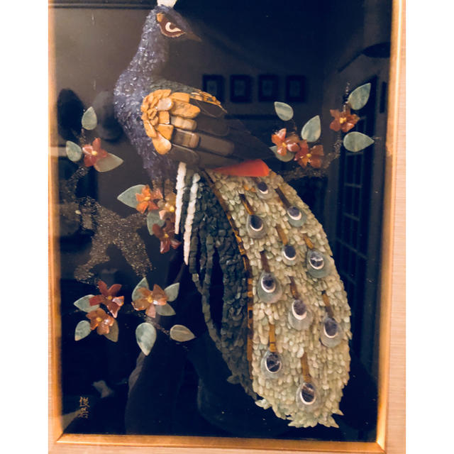 名作家✧︎俊若作！貴石画・宝石画…孔雀(鳳凰.朱雀)の通販 by