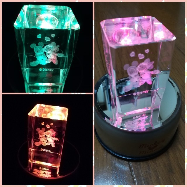 Disney - 【限定品】ディズニー クリスタルアート ガラス 置物 3D