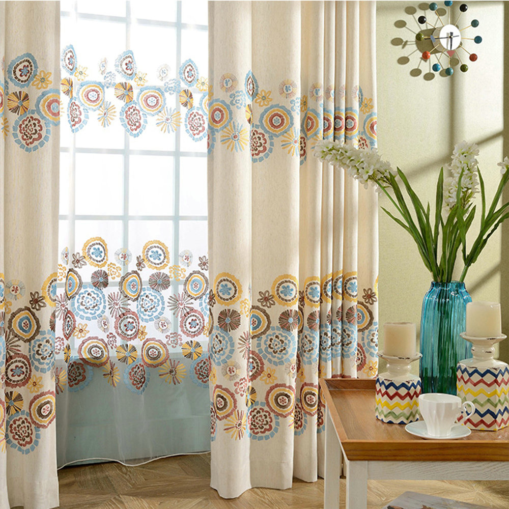 シアーカーテン オーダーカーテン レースカーテン 刺繍 抽象柄 子供屋