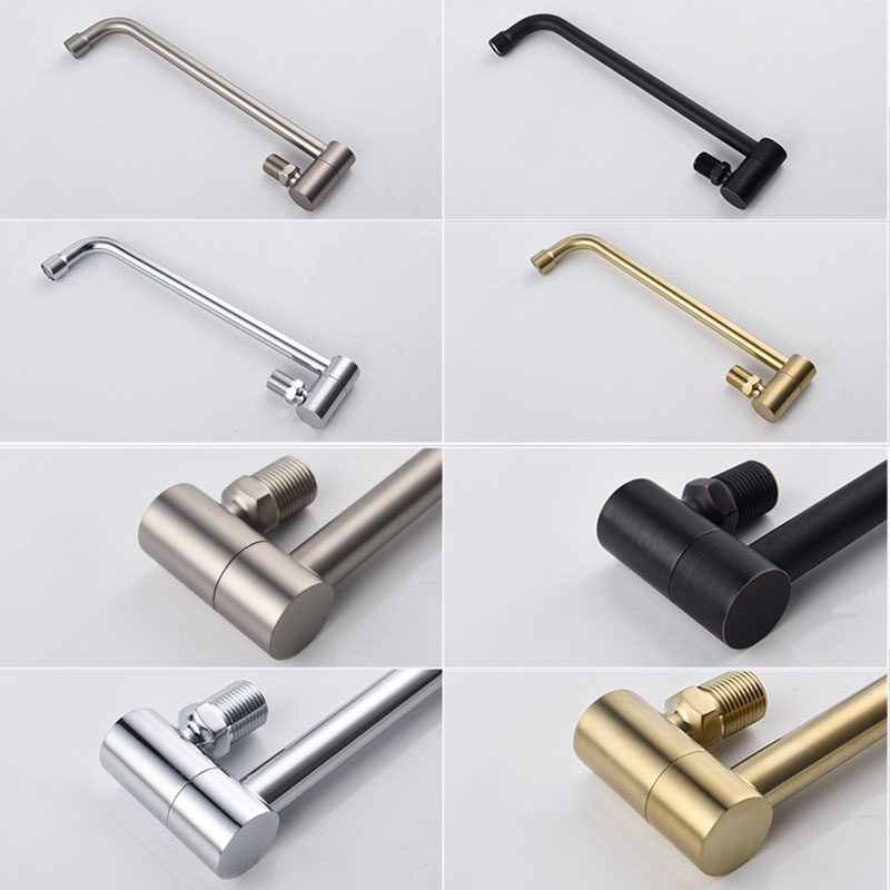 壁付水栓 キッチン蛇口 台所蛇口 単水栓 水道蛇口 回転可能 真鍮 4色