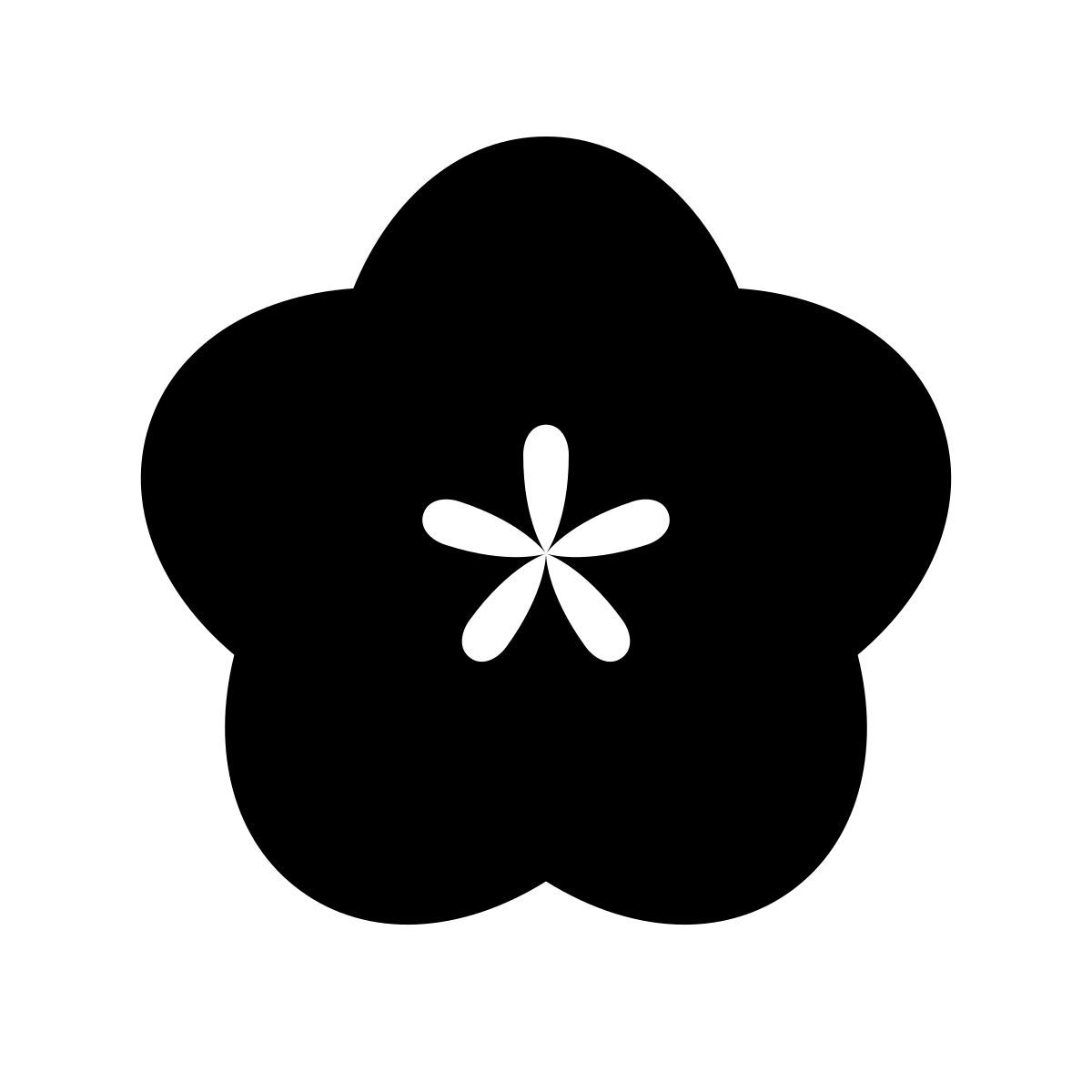 Flower icon in SF Black Filled Style