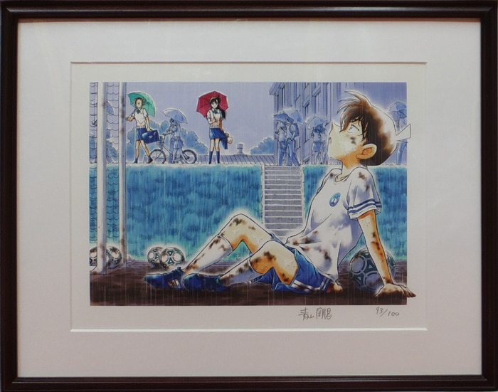 青山剛昌直筆サイン入りカラー複製イラスト[名探偵コナン/A新一