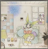 浅田弘幸 直筆イラストサイン入りカード「テガミバチ」