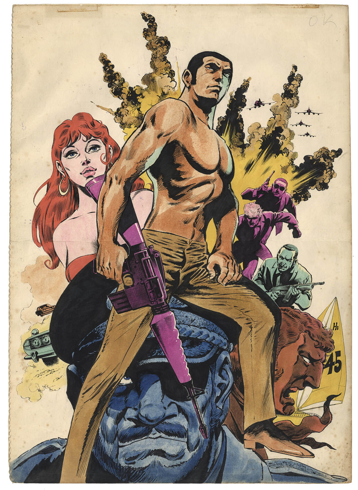 さいとう・たかを直筆カラーイラスト「ゴルゴ13」ビッグコミック増刊