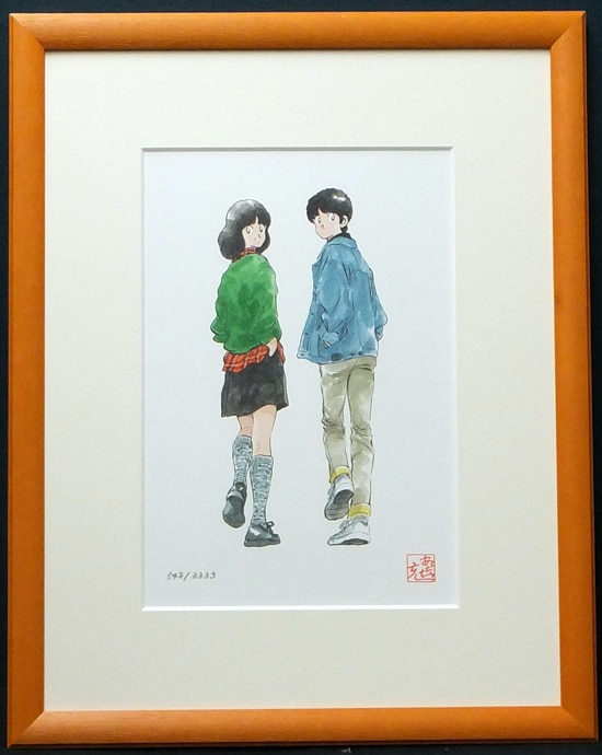 あだち充 カラー複製イラスト「タッチ」