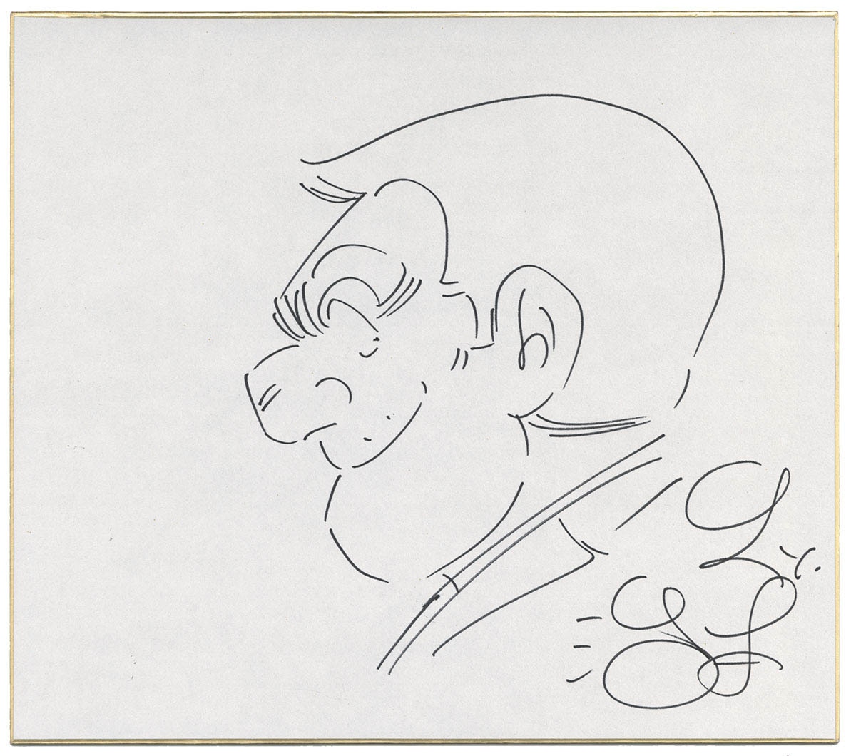 秋本治直筆色紙「こちら葛飾区亀有公園前派出所」両津勘吉