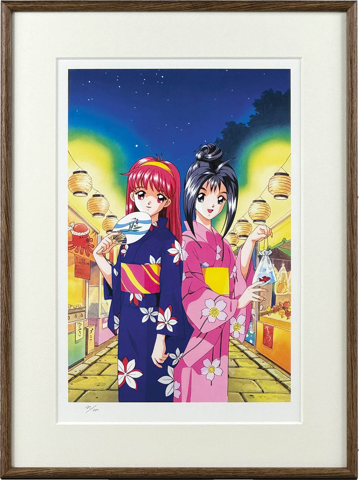 3645] リトグラフ 「ときめきメモリアル/縁日」藤崎詩織&片桐彩子
