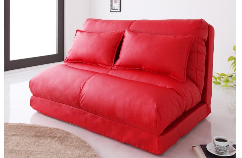 レザーがかっこいい！折りたたみソファーベッド 幅90cm｜ハレノワ