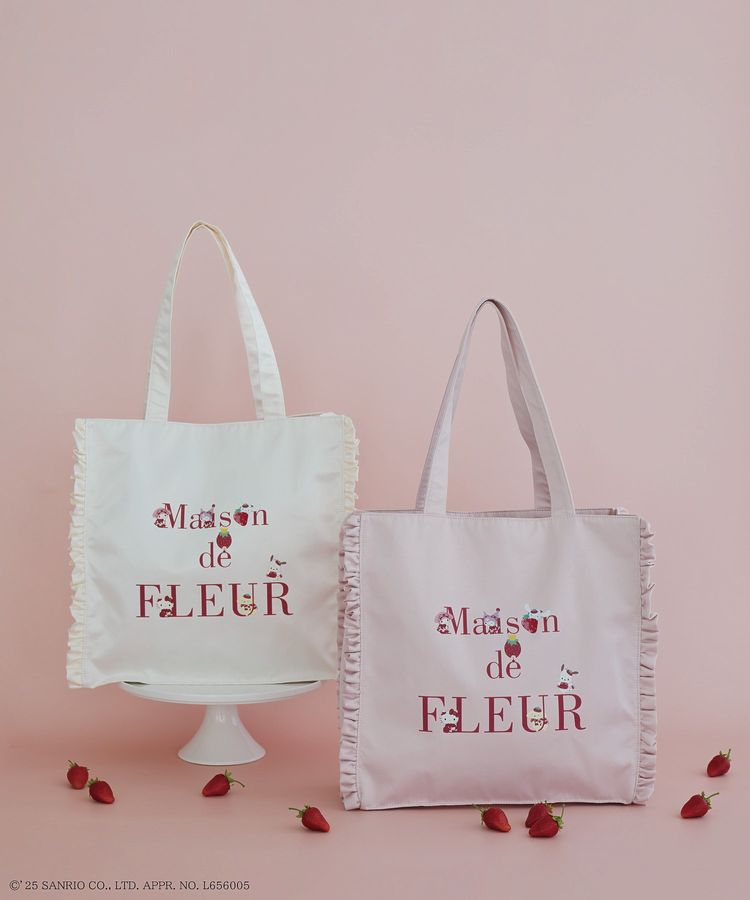 いちご新聞 フリルトートバッグ/Maison de FLEUR（メゾン ド フルール