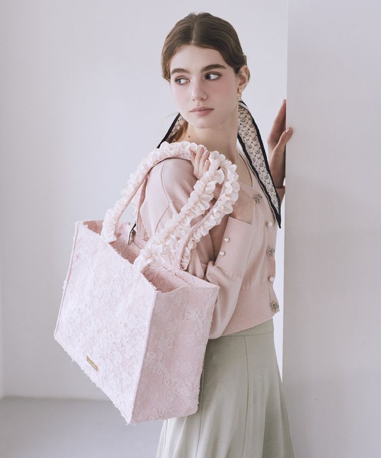 桜フリルハンドルスクエアトートMバッグ/Maison de FLEUR（メゾン ド