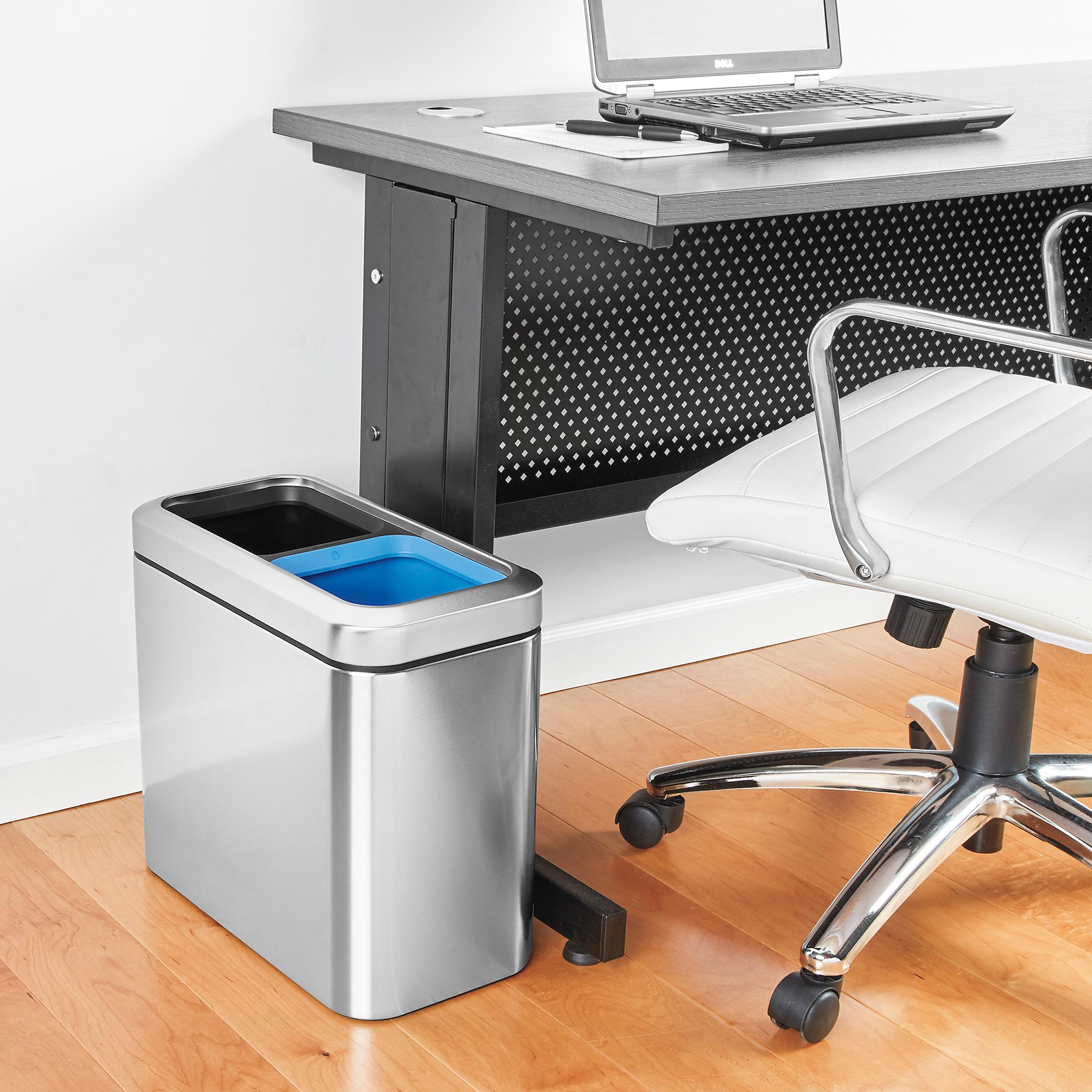 simplehuman® Stainless Steel Office Trash Can - 5 Gallon Recycling