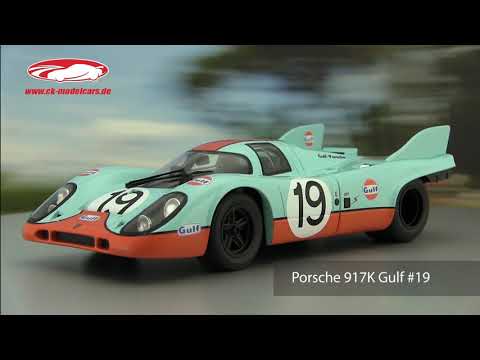 CMR 1:18 Porsche 917K Gulf #19 2nd 24h LeMans 1971 Attwood, Müller