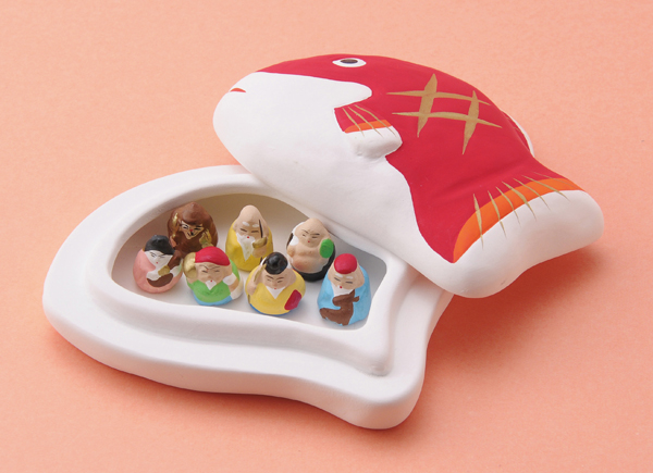 ☆笑福喜楽 縁起玩具☆ お目出度い「縁起の置物」【目出鯛 七福神