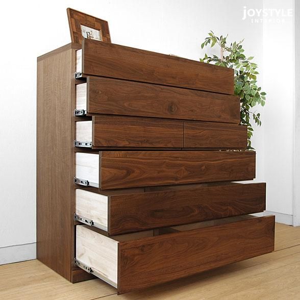 W1050×H1170mm】6段チェスト ハイチェスト 幅105cm ウォールナット材