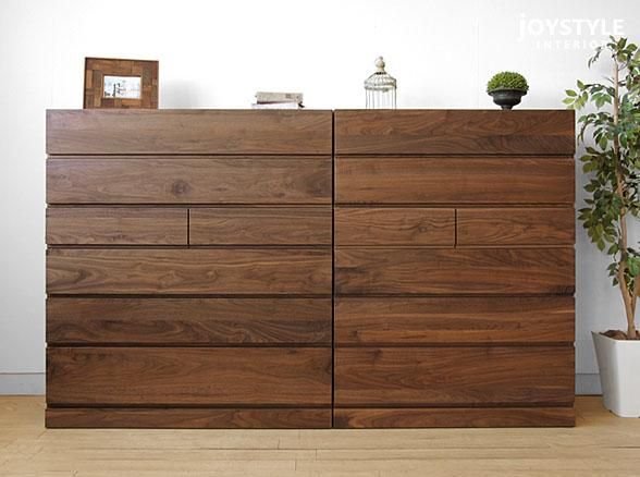 W1050×H1170mm】6段チェスト ハイチェスト 幅105cm ウォールナット材