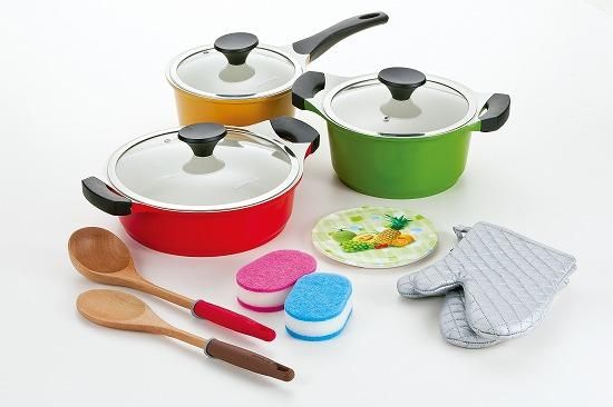 鍋セット LOCK&LOCK IH対応セラミックコート鍋 3点セット(SUN2181S8