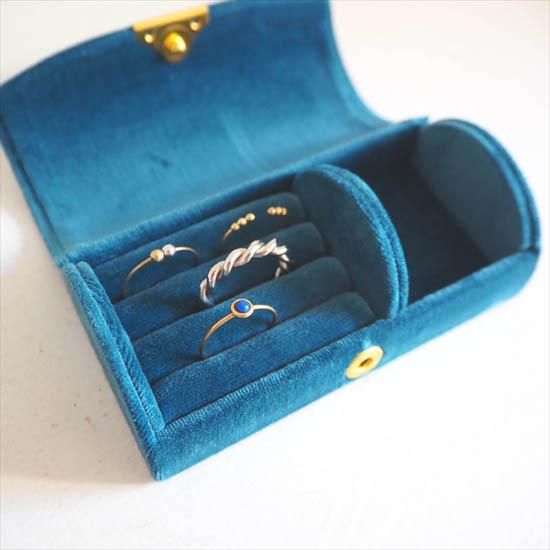 持ち運びできるトラベルジュエリーケース／ターコイズ*オリーブ*ダーク