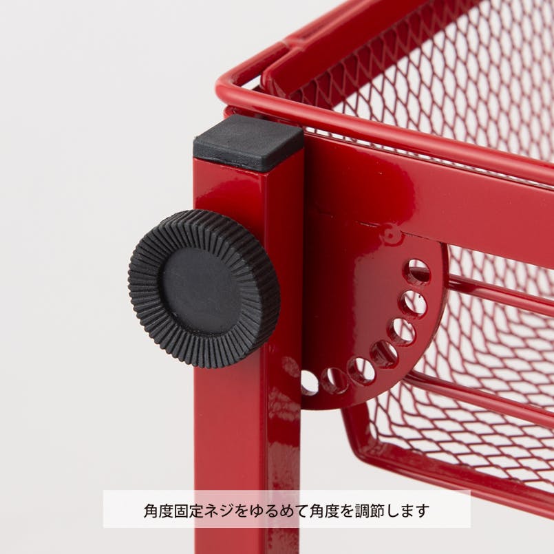 マルチワゴン ROBUST(レッド)】 3段 キッチンワゴン ラック 収納 多肉