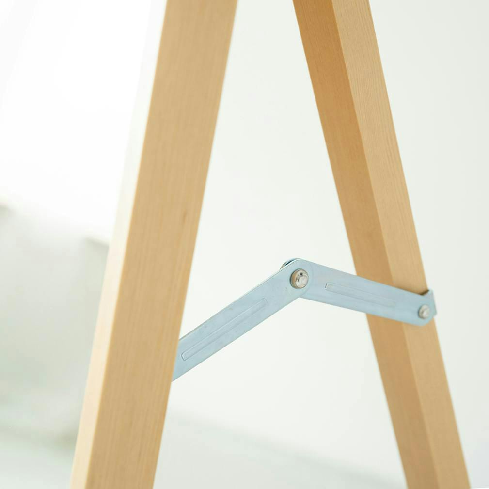 日本製】【細枠スタンドミラー 幅42cm(ナチュラル)】 天然木 姿見 鏡