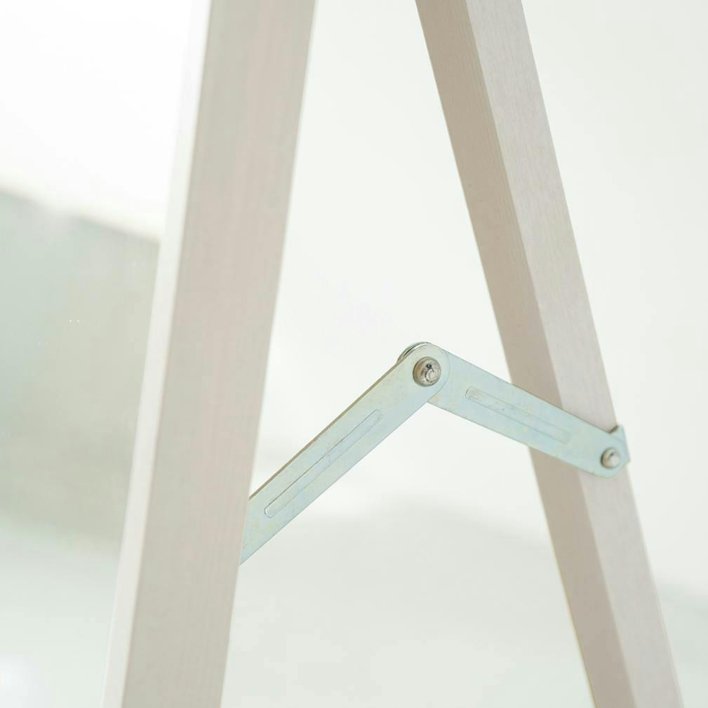 日本製】【細枠スタンドミラー 幅60cm(ホワイト/白)】 天然木 姿見 鏡