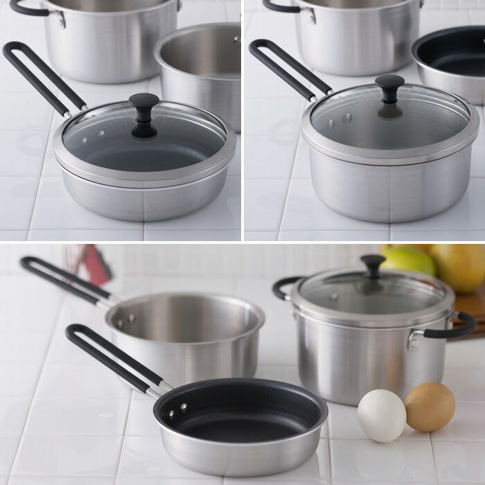 貝印 o.e.c. minima ミニマ 3点セット ガラス蓋付き DY5209【IH対応