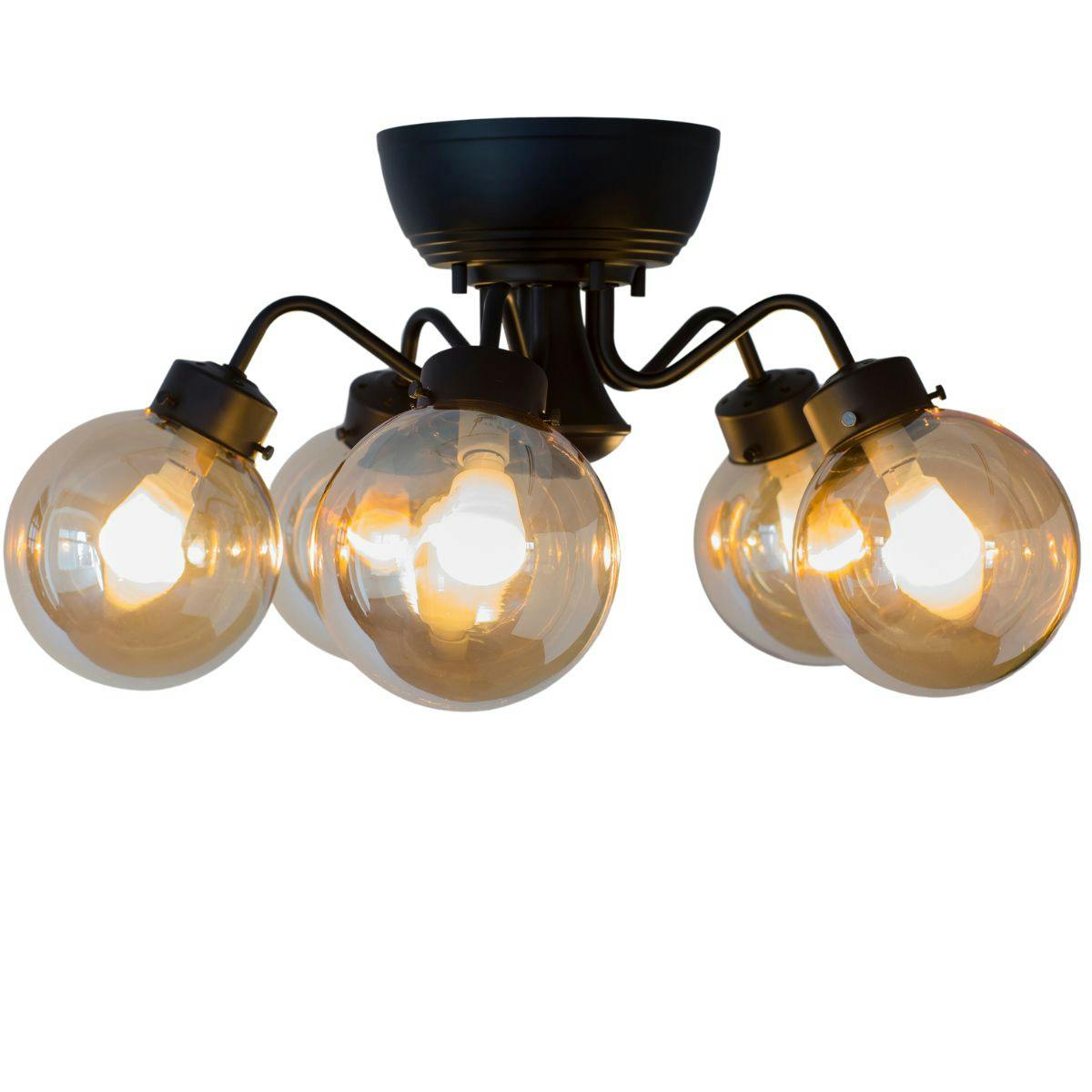 村上工作所 CAROL5 シャンデリア 5灯 ブラック アンバー 電球なし MLH