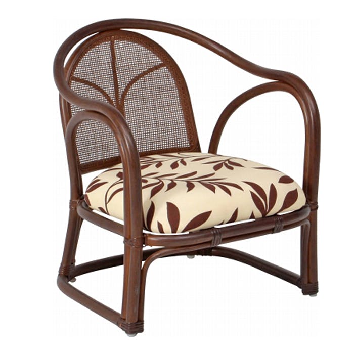 アームチェア 座いす 座椅子 肘付き 腰掛け ロータイプ 籐 ラタン 籐座