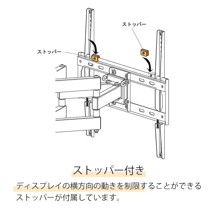壁掛け金具 テレビ用 42～86インチ テレビ金具 アーム 壁掛けテレビ